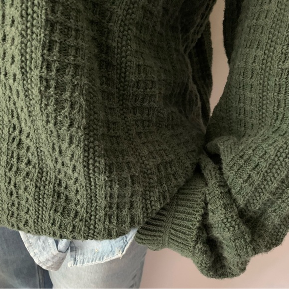 v i n t a g e :: Slouchy Handframed Waffle Knit Grandpa Sweater - Picture 4 of 10